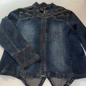 Perfect Y2K Village Jeans Dark‎ Denim Blue Jean Jacket